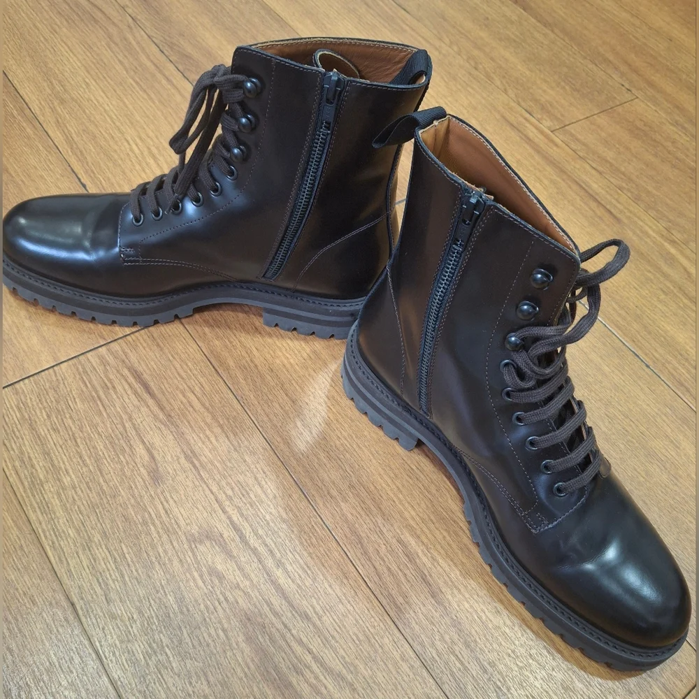 Common Projects Dark Brown Leather Lace-Up Boots